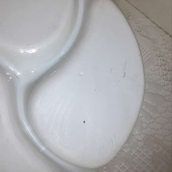 Vintage Serving Dish Round Divided Centre Handle Relish Pickle Plate Cottagecore - Picture 6 of 9